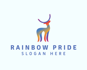 Creative Rainbow Deer logo design