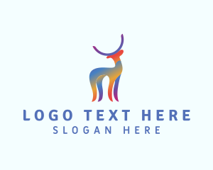 Advertising - Creative Rainbow Deer logo design