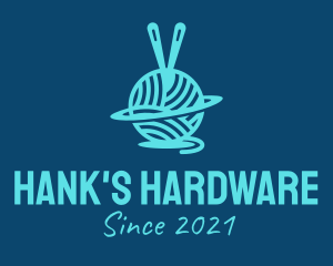 Hank - Blue Planet Yarn Ball logo design