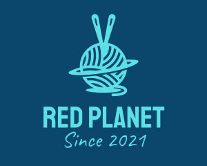 Blue Planet Yarn Ball  logo design