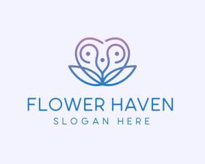 Abstract Flower Heart  logo design