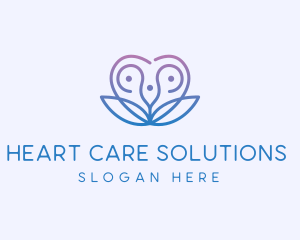 Abstract Flower Heart  logo design