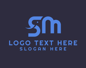 Safari Park - Wildlife Elephant Animal Letter SM logo design