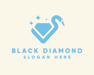 Sparkle Diamond Swan logo design