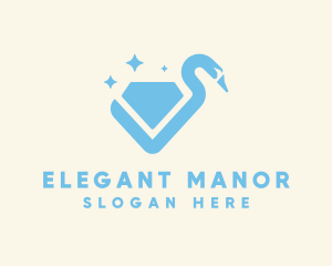 High Class - Sparkle Diamond Swan logo design