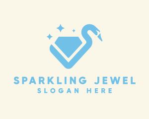 Sparkle Diamond Swan logo design