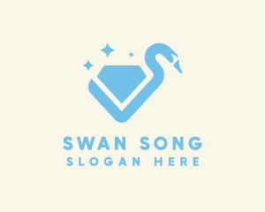 Sparkle Diamond Swan logo design