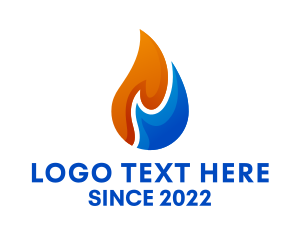 Heating System - Sustainable Energy Drop logo design