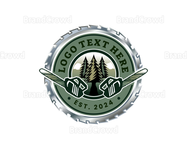 Chainsaw Lumberjack Tree Logo