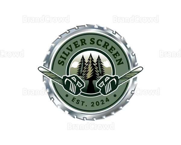 Chainsaw Lumberjack Tree Logo