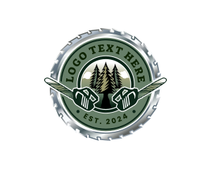 Logging - Chainsaw Lumberjack Tree logo design