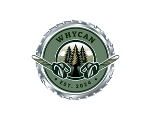 Woodwork - Chainsaw Lumberjack Tree logo design