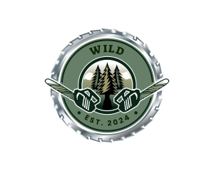 Lumber - Chainsaw Lumberjack Tree logo design