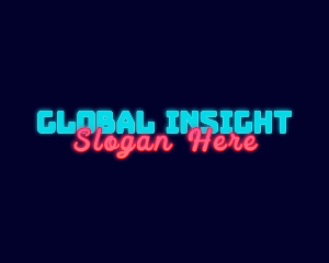 Stream - Neon Lights Glow logo design