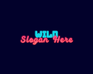 Stream - Neon Lights Glow logo design