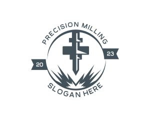 Milling - Laser Cutting Industrial Machine logo design