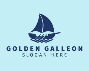 Sailing Ocean Galleon  logo design