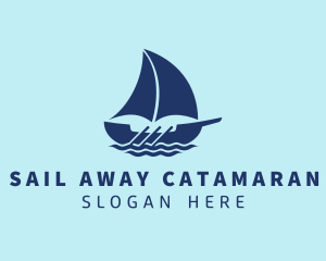 Catamaran - Sailing Ocean Galleon logo design