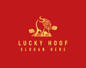 Modern Ox Lucky Charm logo design