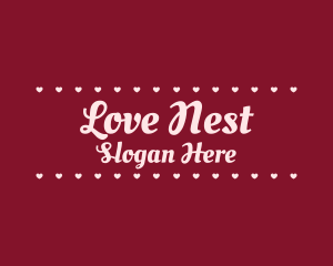 Heart Cursive Valentine logo design