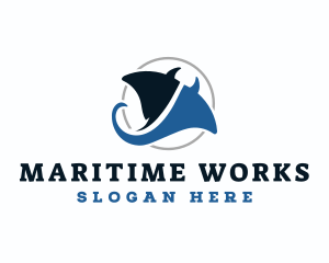 Sting Ray Marine Animal logo design