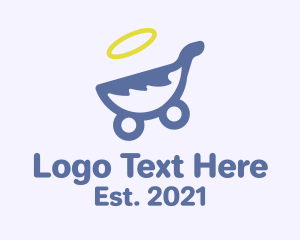 Nursery - Angel Baby Pram logo design