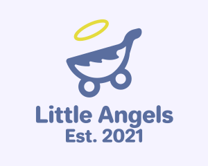 Angel Baby Pram  logo design