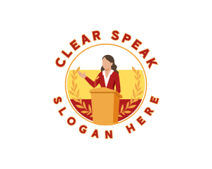 Female Speaker Speech logo design