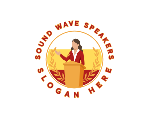 Female Speaker Speech logo design