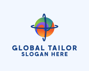 Swirl Global Sphere logo design