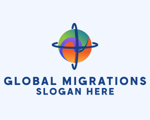 Swirl Global Sphere logo design