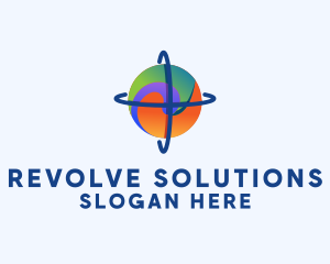 Revolve - Swirl Global Sphere logo design