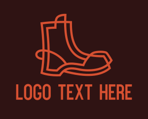 Male - Red Boots Footwear logo design
