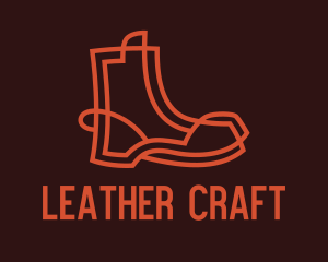 Leather - Red Boots Footwear logo design