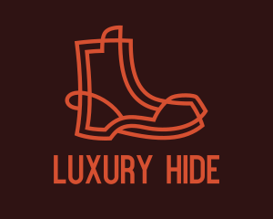 Leather - Red Boots Footwear logo design