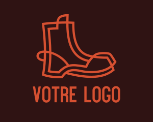 Hide - Red Boots Footwear logo design