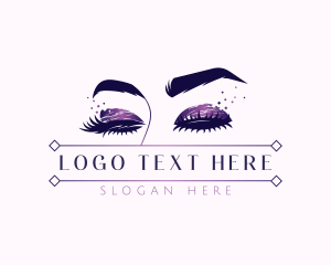 Woman - Eyelashes Cosmetics Beauty logo design