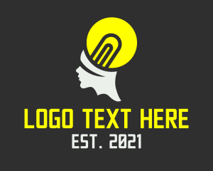 E Learning - Light Bulb Head logo design