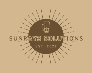 Retro Sunrays Beer logo design