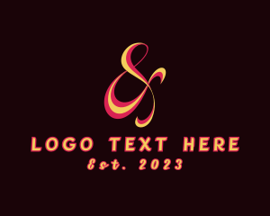 Ligature - Retro Ribbon Ampersand logo design