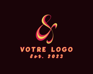 Lettering - Retro Ribbon Ampersand logo design