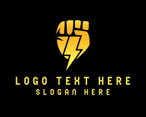 Lightning Bolt - Electric Bolt Fist logo design