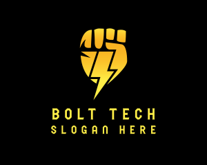 Electric Bolt Fist logo design