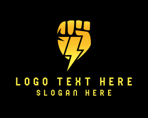 Charging - Electric Bolt Fist logo design