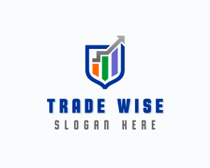 Trader - Shield Graph Arrow logo design