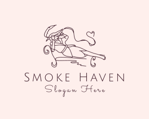 Elegant Smoking Lady logo design