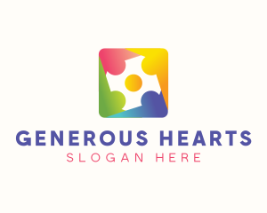 Giving - Human Community Organization logo design