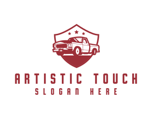 Truck Transport Shield logo design