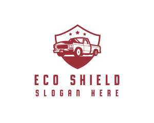 Truck Transport Shield logo design