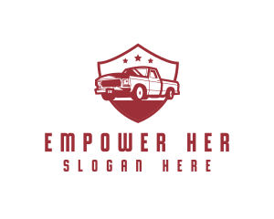 Truck Transport Shield logo design